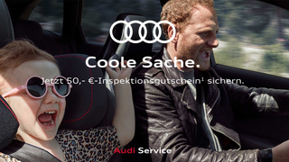 Buchen Sie jetzt einen Inspektionstermin und sichern Sie sich einen 50 € Inspektionsgutschein für Ihren Audi älter 4 Jahre.